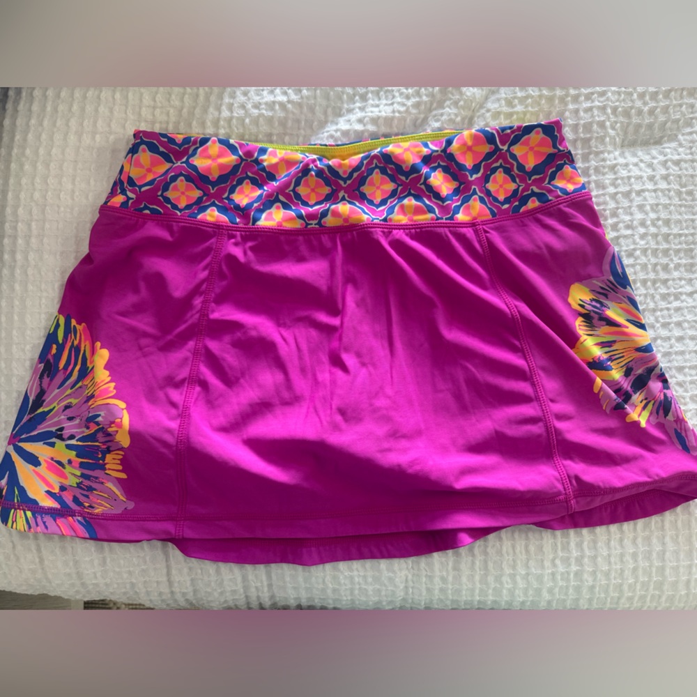 Lilly Pulitzer Pink and Yellow Luxletic Skort M